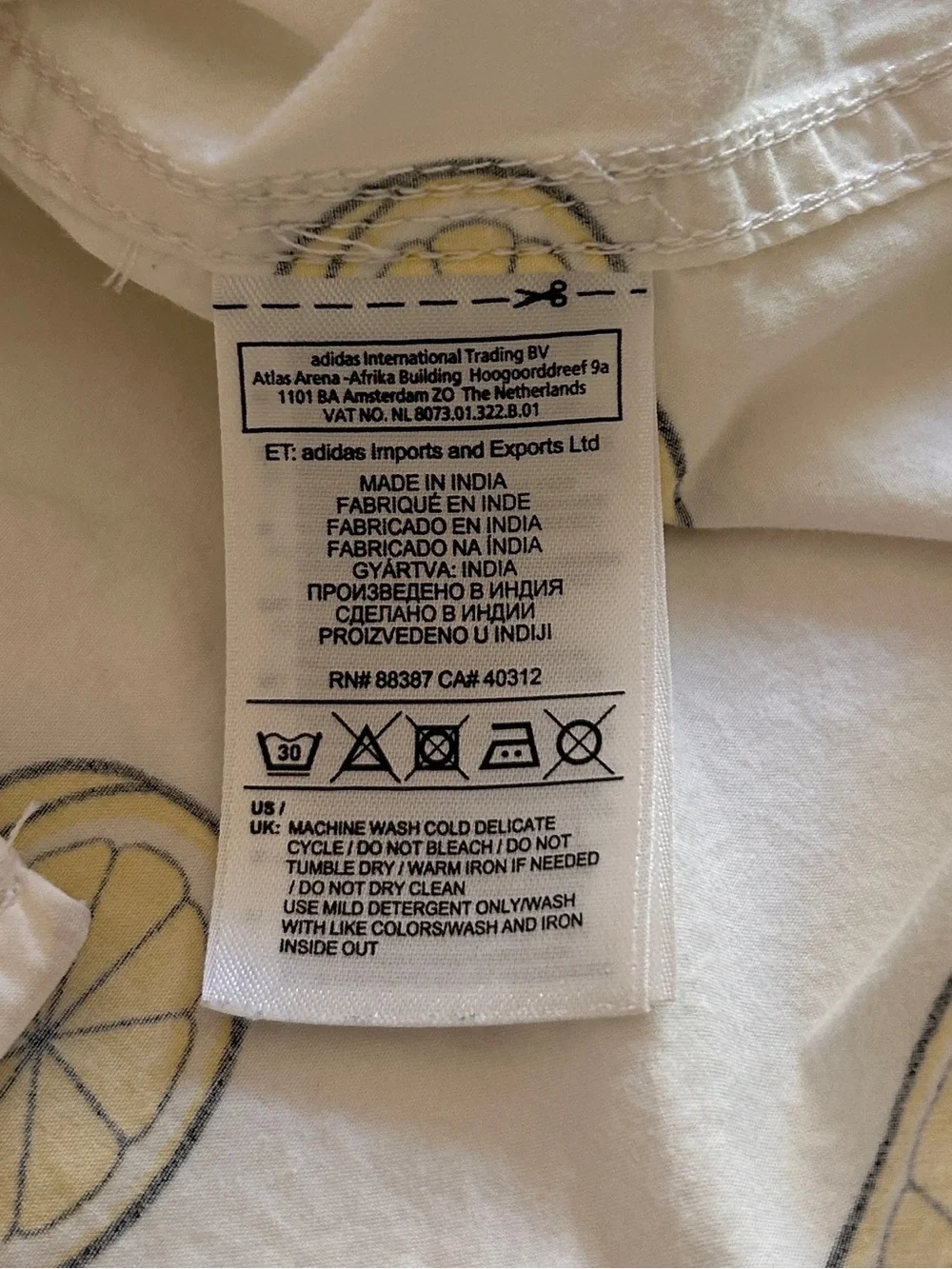Adidas x Stan Smith Ballsmon Lemon Shirt Button Up Down Cotton Yellow Size Small